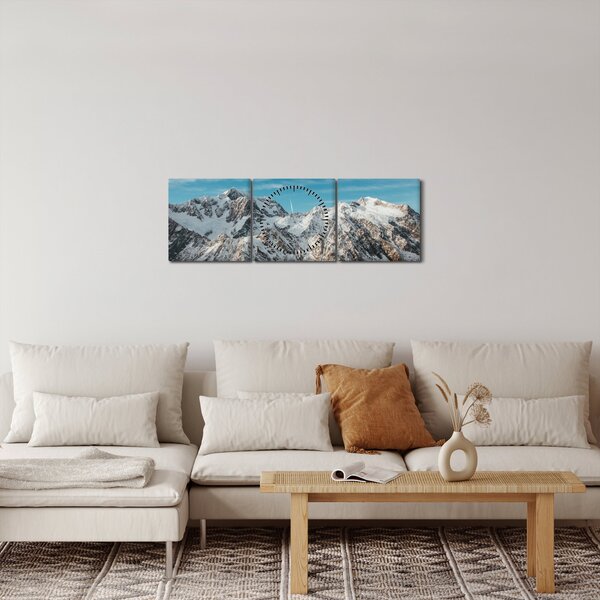 Havas csúcsok képe, Fiordland (órával) (90x30 cm)