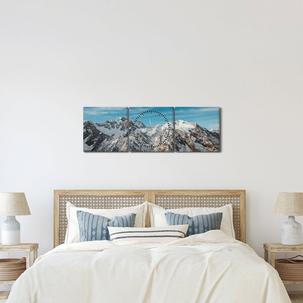 Havas csúcsok képe, Fiordland (órával) (90x30 cm)