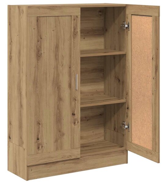 Kézműves tölgy színű szerelt fa könyvszekrény 82,5x30,5x115 cm