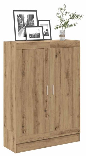 Kézműves tölgy színű szerelt fa könyvszekrény 82,5x30,5x115 cm