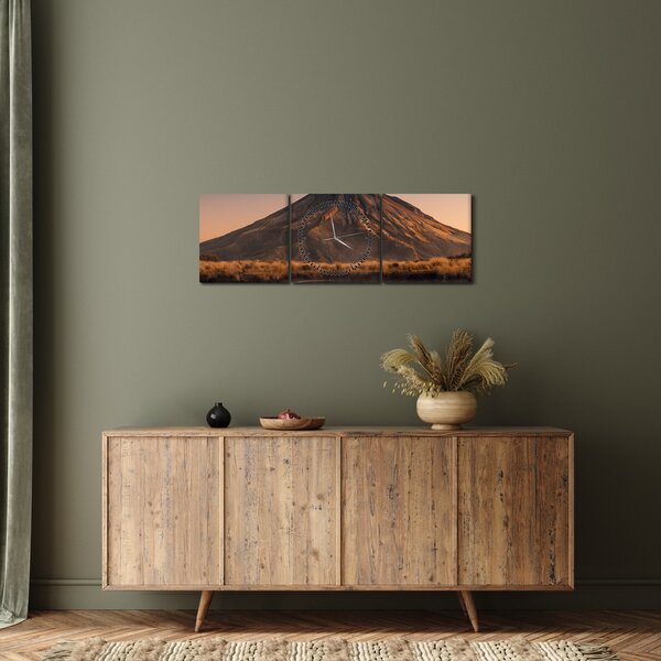 A Mount Taranaki visszaverődése, Új-Zéland (órával) (90x30 cm)