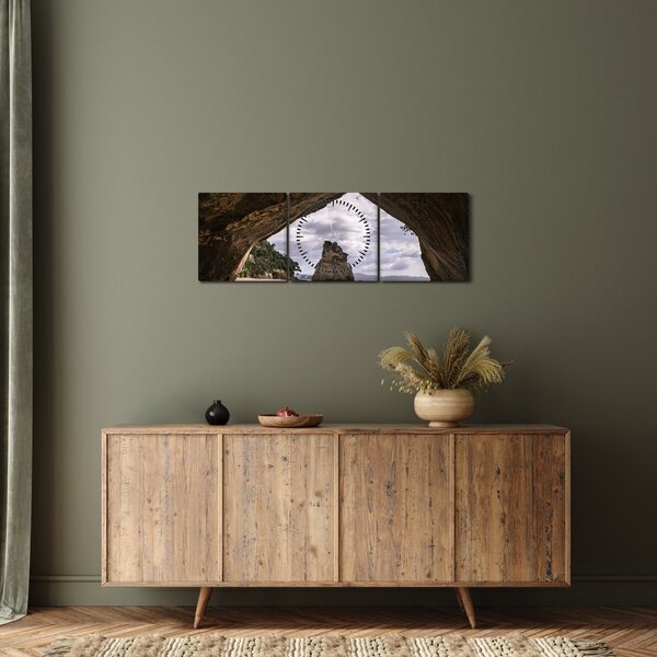 Barlang képe, Új-Zéland (órával) (90x30 cm)