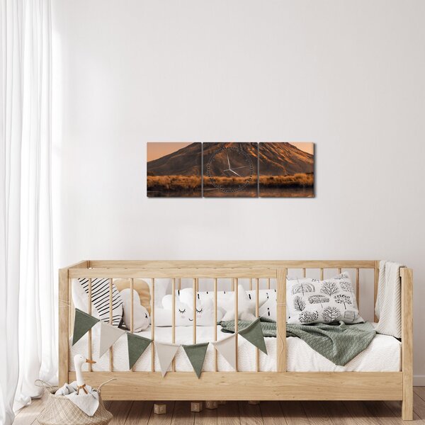 A Mount Taranaki visszaverődése, Új-Zéland (órával) (90x30 cm)