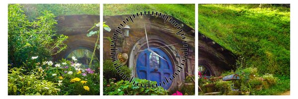 Kép - Hobbitfalva (órával) (90x30 cm)