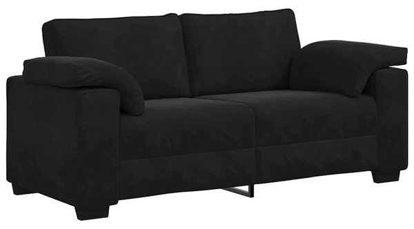 Fekete bársony loveseat kanapé 180x77x82 cm