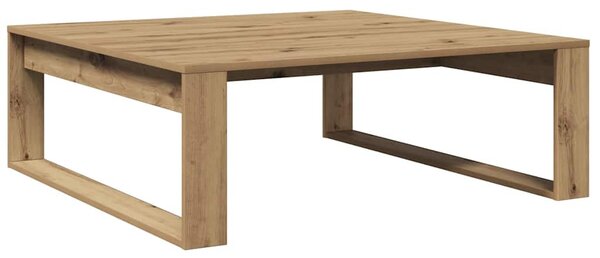 Kézműves tölgy színű szerelt fa dohányzóasztal 100 x 100 x 35cm
