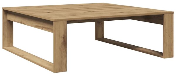 Kézműves tölgy színű szerelt fa dohányzóasztal 100 x 100 x 35cm