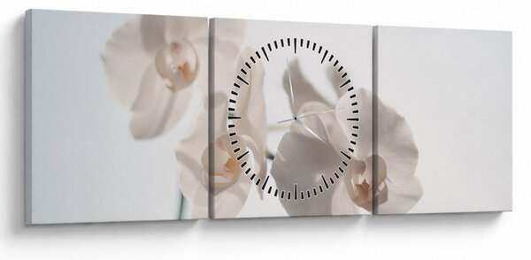 Fehér orchidea képe (órával) (90x30 cm)