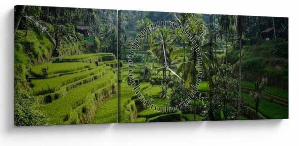 Kép a rizs teraszokról, Tegalalang, Bal (órával) (90x30 cm)
