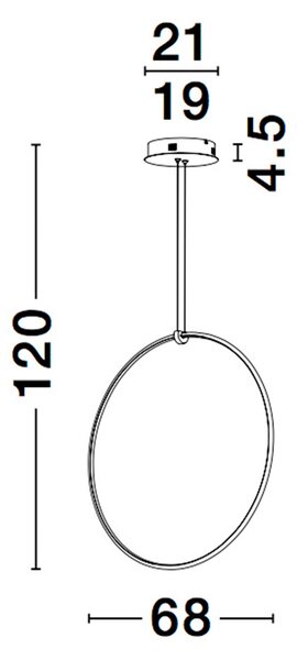 Ring egyágú függesztett lámpa