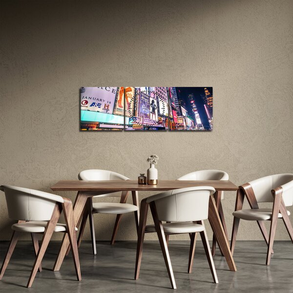Kép - New York Theater District (órával) (90x30 cm)