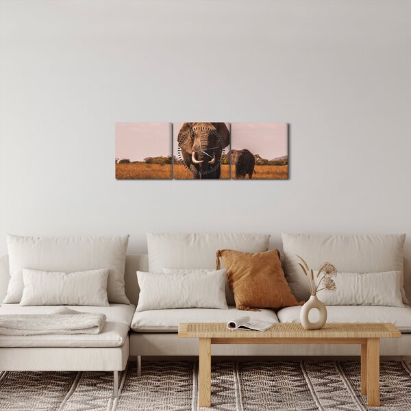 Kép - Az elefánt érkezése (órával) (90x30 cm)