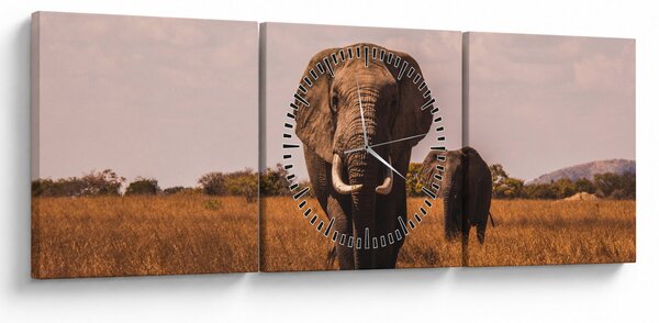 Kép - Az elefánt érkezése (órával) (90x30 cm)
