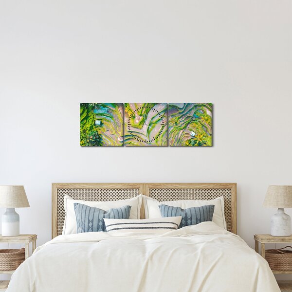 A rizsföldek képe madártávlatból (órával) (90x30 cm)
