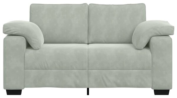 Világosszürke bársony loveseat kanapé 160x77x82 cm