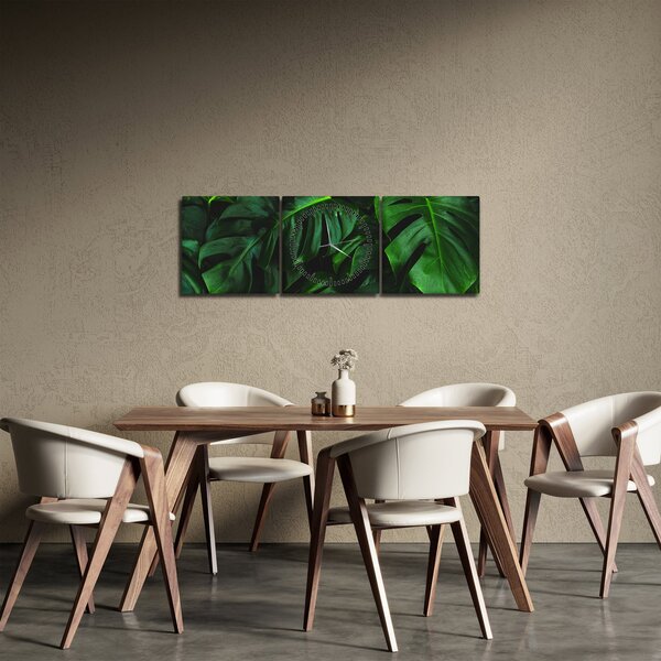 Monstery levelek képe (órával) (90x30 cm)