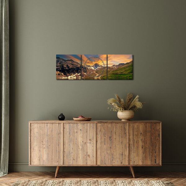 Kép - Visszaverődés a hegyi tóban (órával) (90x30 cm)