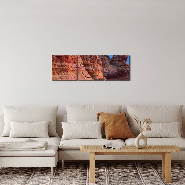 Kép - Szikla hullámai (órával) (90x30 cm)