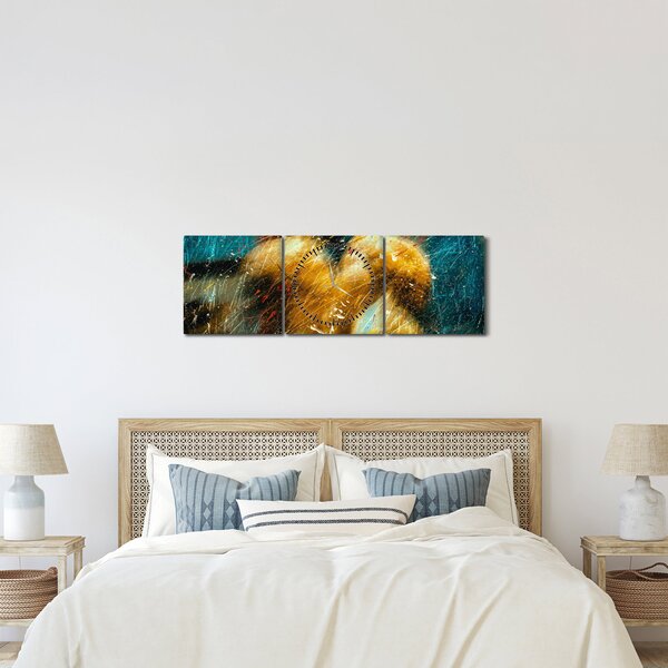 Kép - Csókolózó angyalok (órával) (90x30 cm)