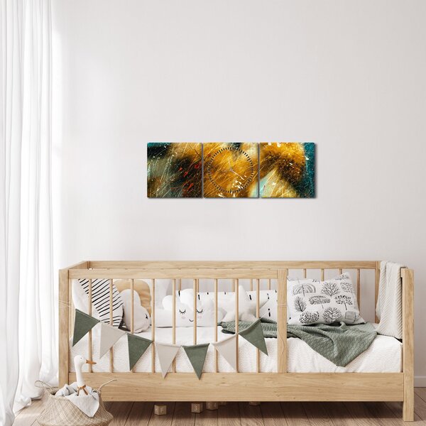 Kép - Csókolózó angyalok (órával) (90x30 cm)
