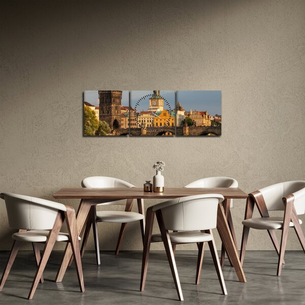 Kép - Károly híd (órával) (90x30 cm)