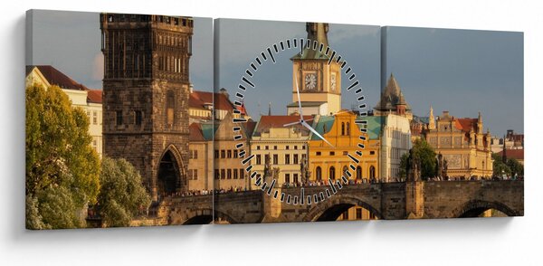 Kép - Károly híd (órával) (90x30 cm)