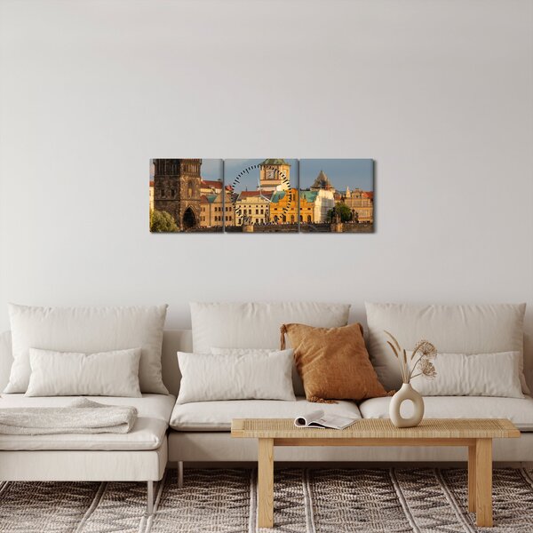 Kép - Károly híd (órával) (90x30 cm)