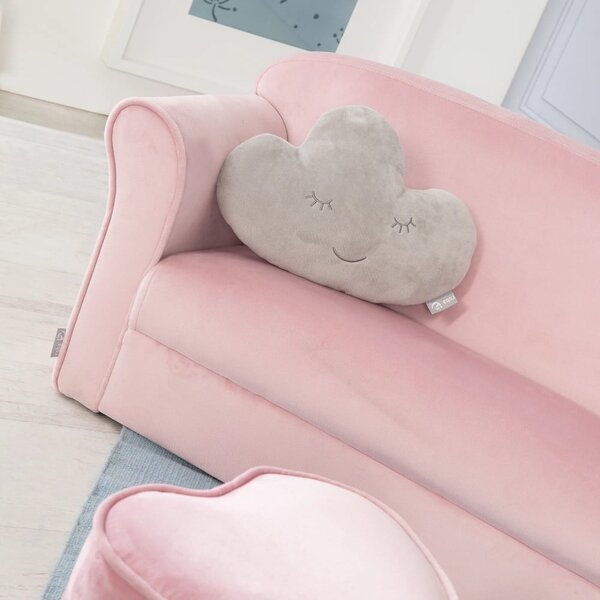Világos rózsaszín bársony gyerek kanapé 78 cm Lil Sofa – Roba