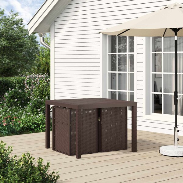 Kert étkező szett 3 db Barna és Krém színű PP