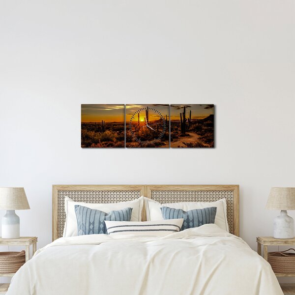 Kép - A nap vége az arizonai sivatagban (órával) (90x30 cm)