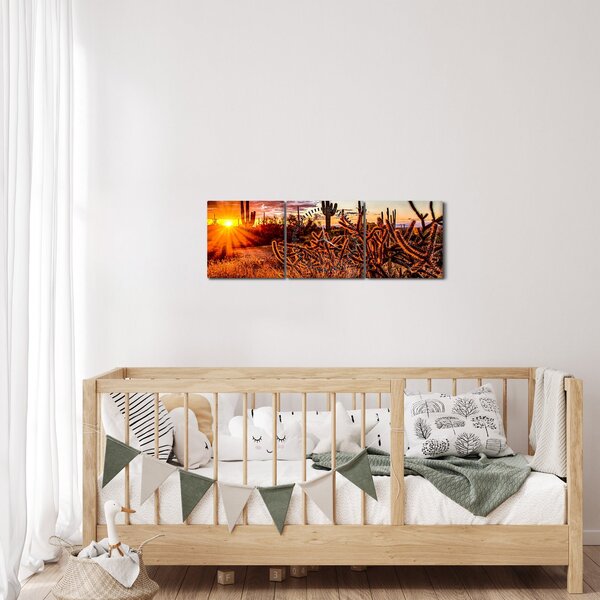 Kép - Arany sivatagi óra (órával) (90x30 cm)