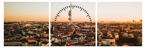 Naplemente Zizkov felett (órával) (90x30 cm)