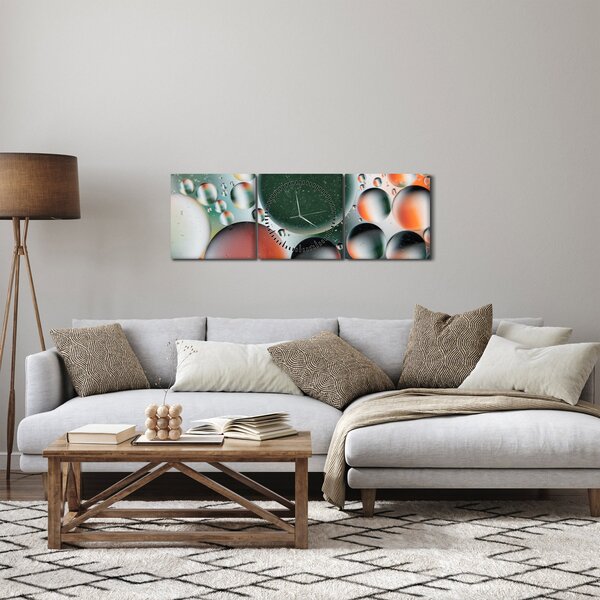 Absztrakt kép - buborékok (órával) (90x30 cm)