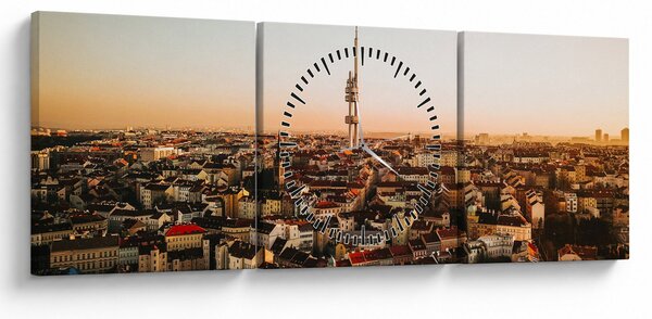 Naplemente Zizkov felett (órával) (90x30 cm)