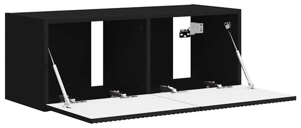 TV Fali Szekrény 78,5 x 31 x 29,5 cm Fekete Szerelt Fa