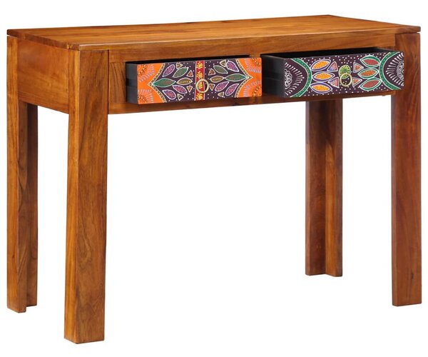 Íróasztal Barna 100 x 50 x 75 cm Tömör Akácfa és Műanyag Fa