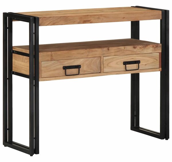 Konzolasztal fiókkal Barna 90 x 33 x 75 cm Tömör Akácfa
