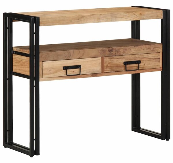 Konzolasztal fiókkal Barna 90 x 33 x 75 cm Tömör Akácfa