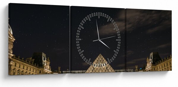 Kép - Louvre éjjel (órával) (90x30 cm)