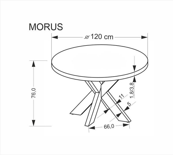 Étkezőasztal (4 fő részére) Morusa (természetes)