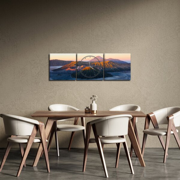 Kép a Bromo-hegyről Indonéziában (órával) (90x30 cm)