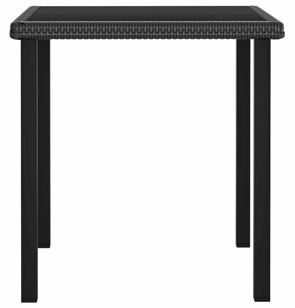 5 részes fekete polyrattan kerti étkezőgarnitúra