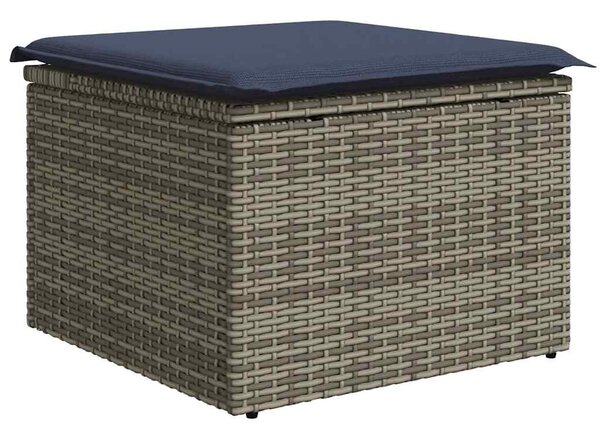 5 db szürke polyrattan kerti kanapégarnitúra párnákkal