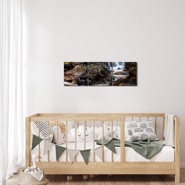 Köves patak képe (órával) (90x30 cm)