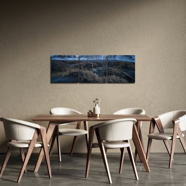 Kép az izlandi csúcsokról (órával) (90x30 cm)