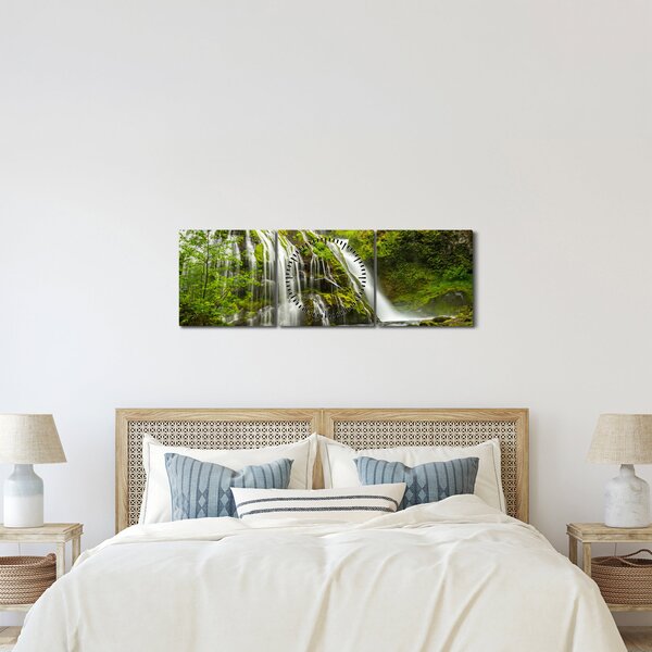 Kép - Vízesés, Wind River Valley (órával) (90x30 cm)