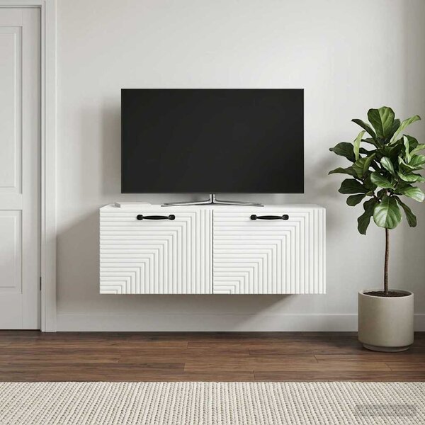 Fali TV szekrény Fehér 78,5 x 31 x 30 cm Szerelt Fa