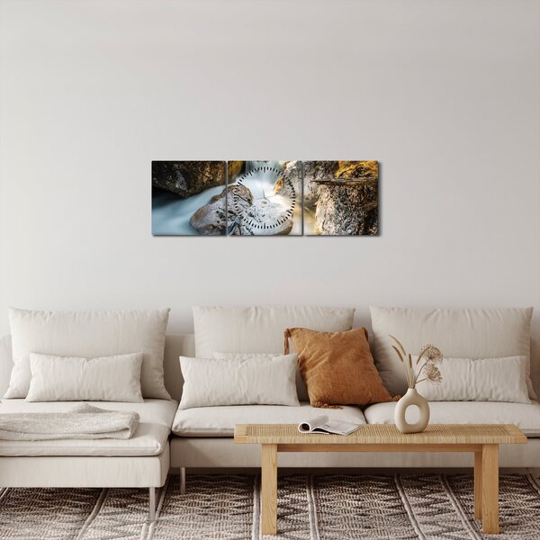 Kép - Erdei patak (órával) (90x30 cm)