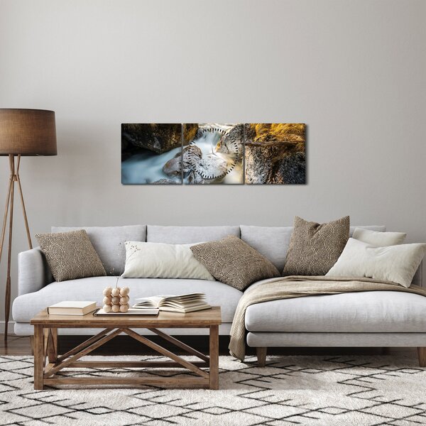 Kép - Erdei patak (órával) (90x30 cm)