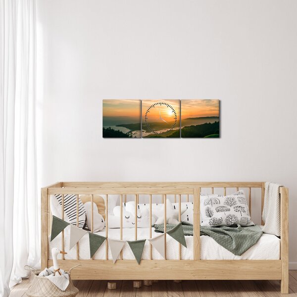 Napkelte a tenger felett (órával) (90x30 cm)